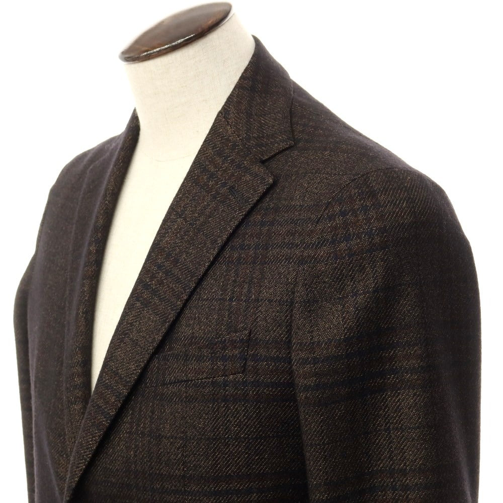 [Used] TAGLIATORE Wool acetate check 2B casual jacket Dark brown x black [Size 48] [BRW] [A/W] [Condition rank B] ​​[Men&