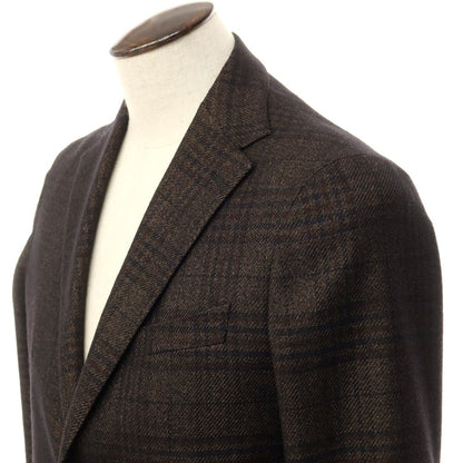 [Used] TAGLIATORE Wool acetate check 2B casual jacket Dark brown x black [Size 48] [BRW] [A/W] [Condition rank B] ​​[Men&
