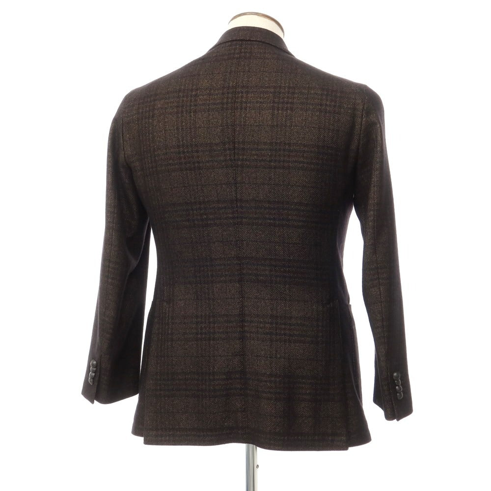 [Used] TAGLIATORE Wool acetate check 2B casual jacket Dark brown x black [Size 48] [BRW] [A/W] [Condition rank B] ​​[Men&