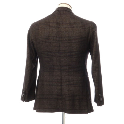 [Used] TAGLIATORE Wool acetate check 2B casual jacket Dark brown x black [Size 48] [BRW] [A/W] [Condition rank B] ​​[Men&