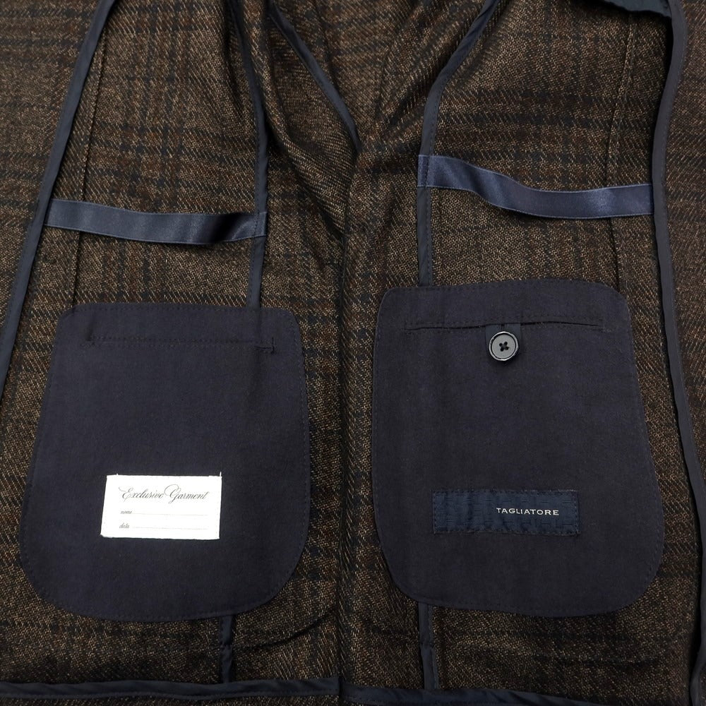 [Used] TAGLIATORE Wool acetate check 2B casual jacket Dark brown x black [Size 48] [BRW] [A/W] [Condition rank B] ​​[Men&