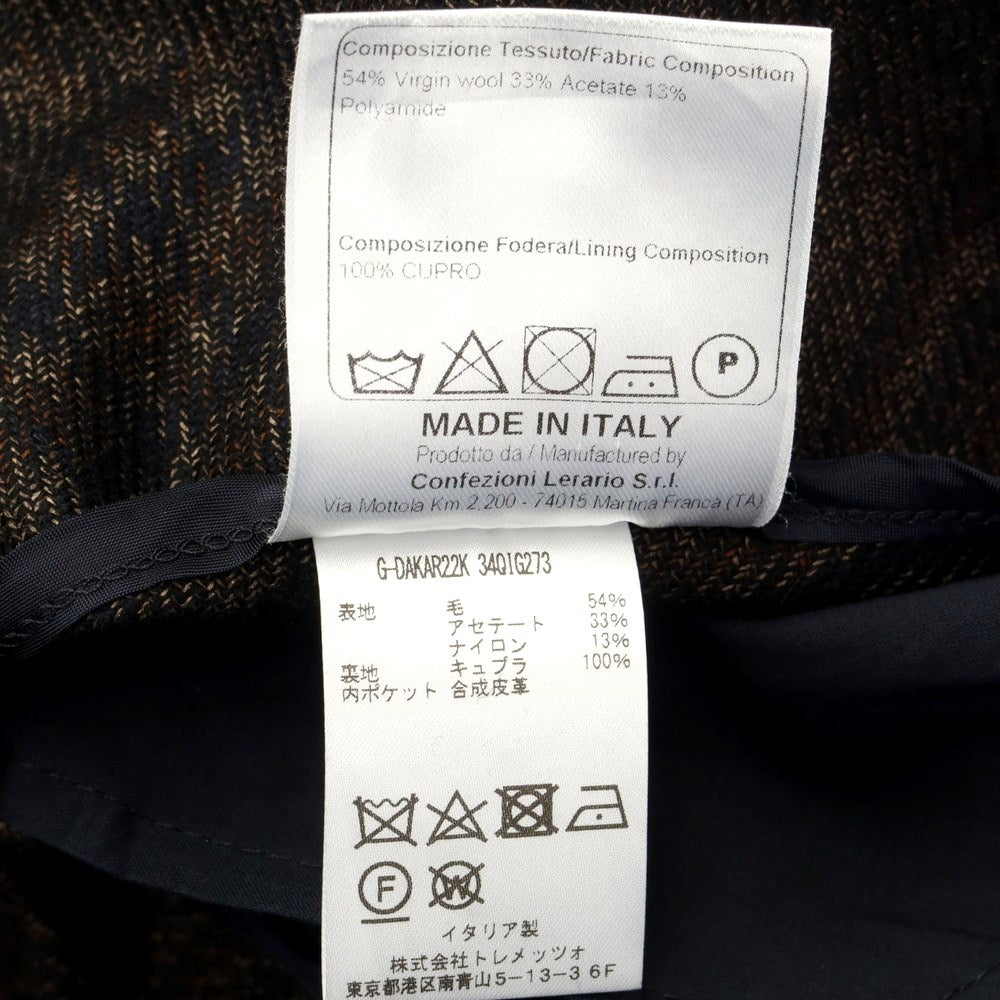 [Used] TAGLIATORE Wool acetate check 2B casual jacket Dark brown x black [Size 48] [BRW] [A/W] [Condition rank B] ​​[Men&