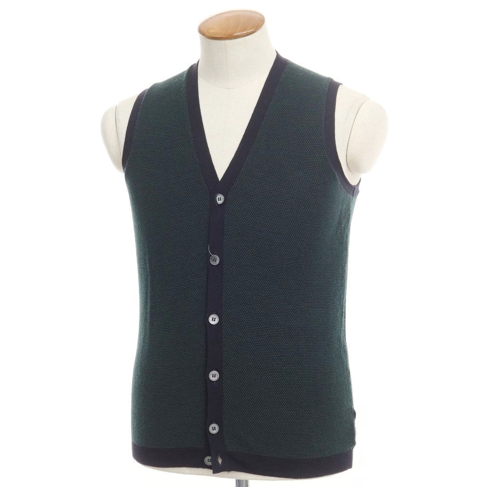 [Used] ZANONE wool knit vest cardigan, green x navy [size 46] [GRN] [A/W] [Condition rank B] ​​[Men&