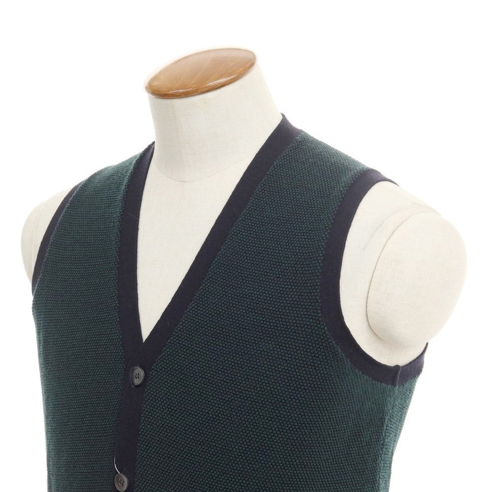 [Used] ZANONE wool knit vest cardigan, green x navy [size 46] [GRN] [A/W] [Condition rank B] ​​[Men&