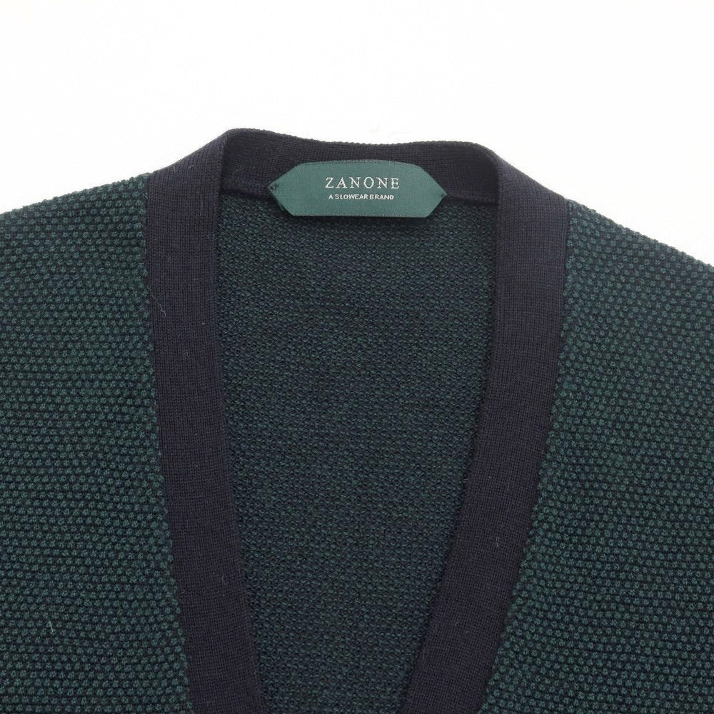 [Used] ZANONE wool knit vest cardigan, green x navy [size 46] [GRN] [A/W] [Condition rank B] ​​[Men&