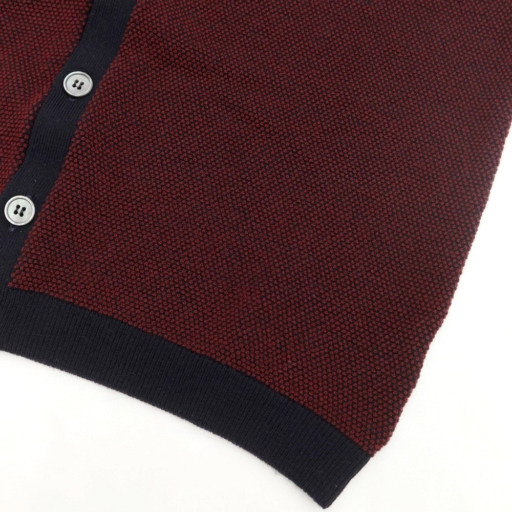 [Used] ZANONE wool knit vest cardigan, maroon x navy [size 46] [RED] [A/W] [Condition rank B] ​​[Men&