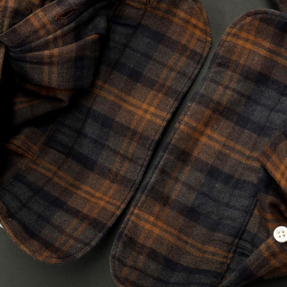 [Used] Finamore Cotton Check Wide Collar Flannel Shirt Brown x Gray [Size 40] [BRW] [S/S/A/W] [Condition Rank B] ​​[Men&