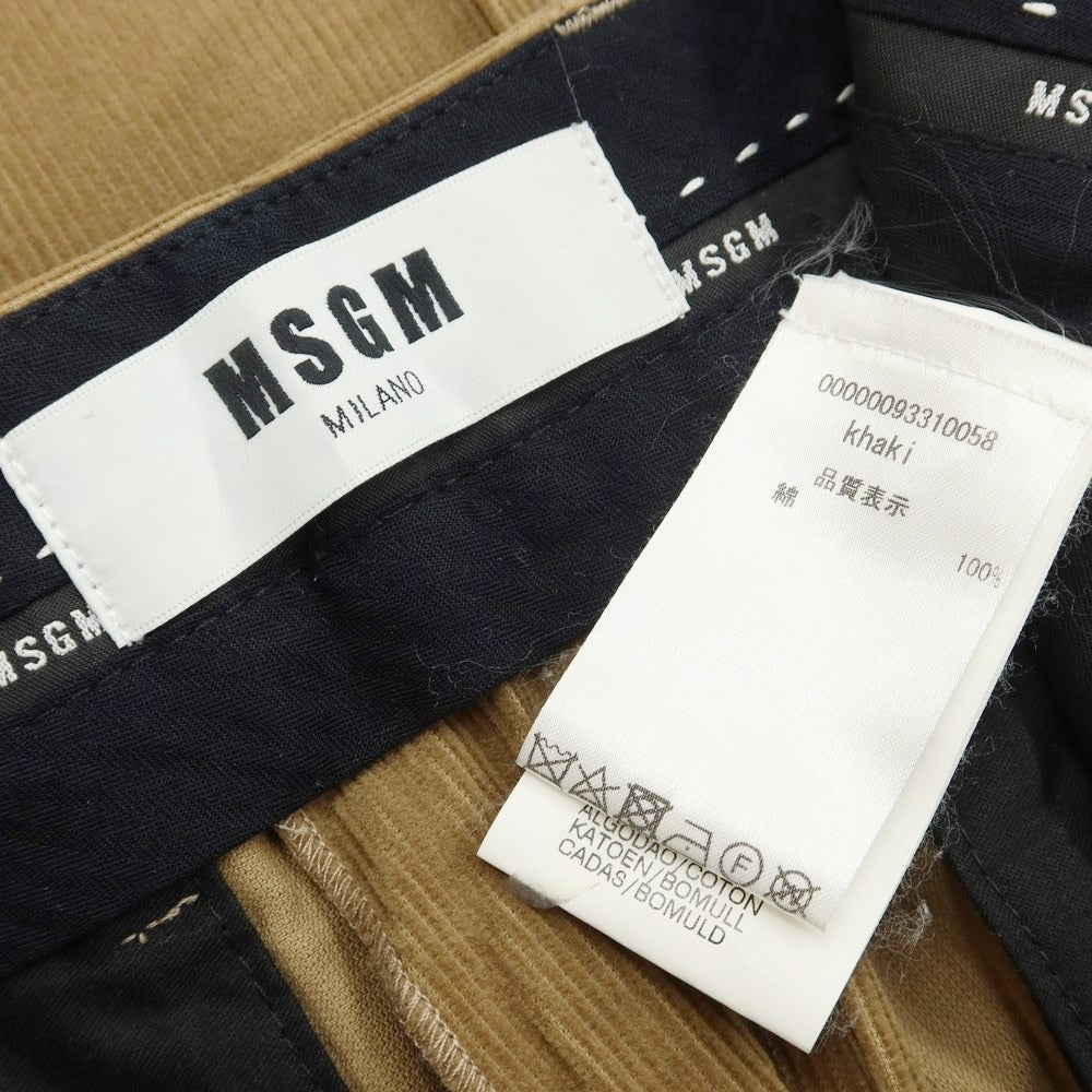 [Used] MSGM Cotton Corduroy Pants Slacks Ocher [Size 46] [BRW] [A/W] [Condition Rank B] ​​[Men&