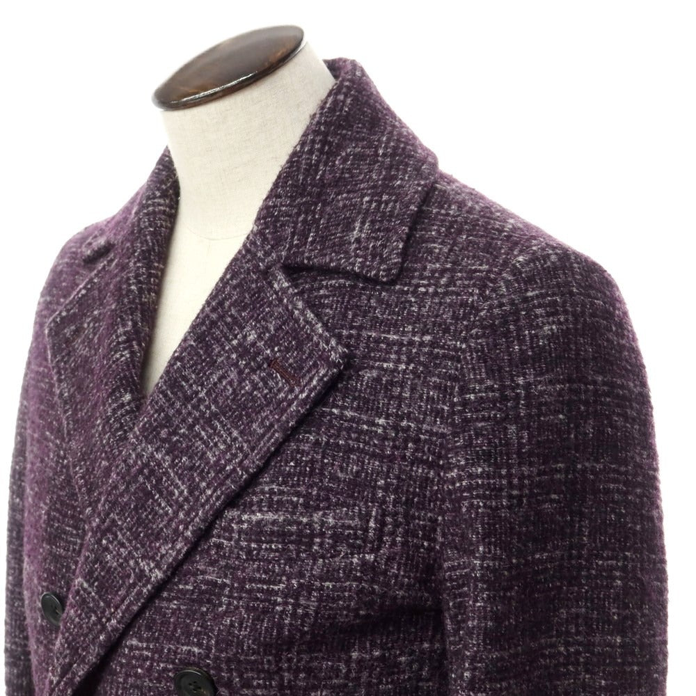 [Used] ESTNATION Acrylic Wool Double Breasted Coat
 Purple x White [Size L] [PUP] [A/W] [Condition Rank B] ​​[Men&