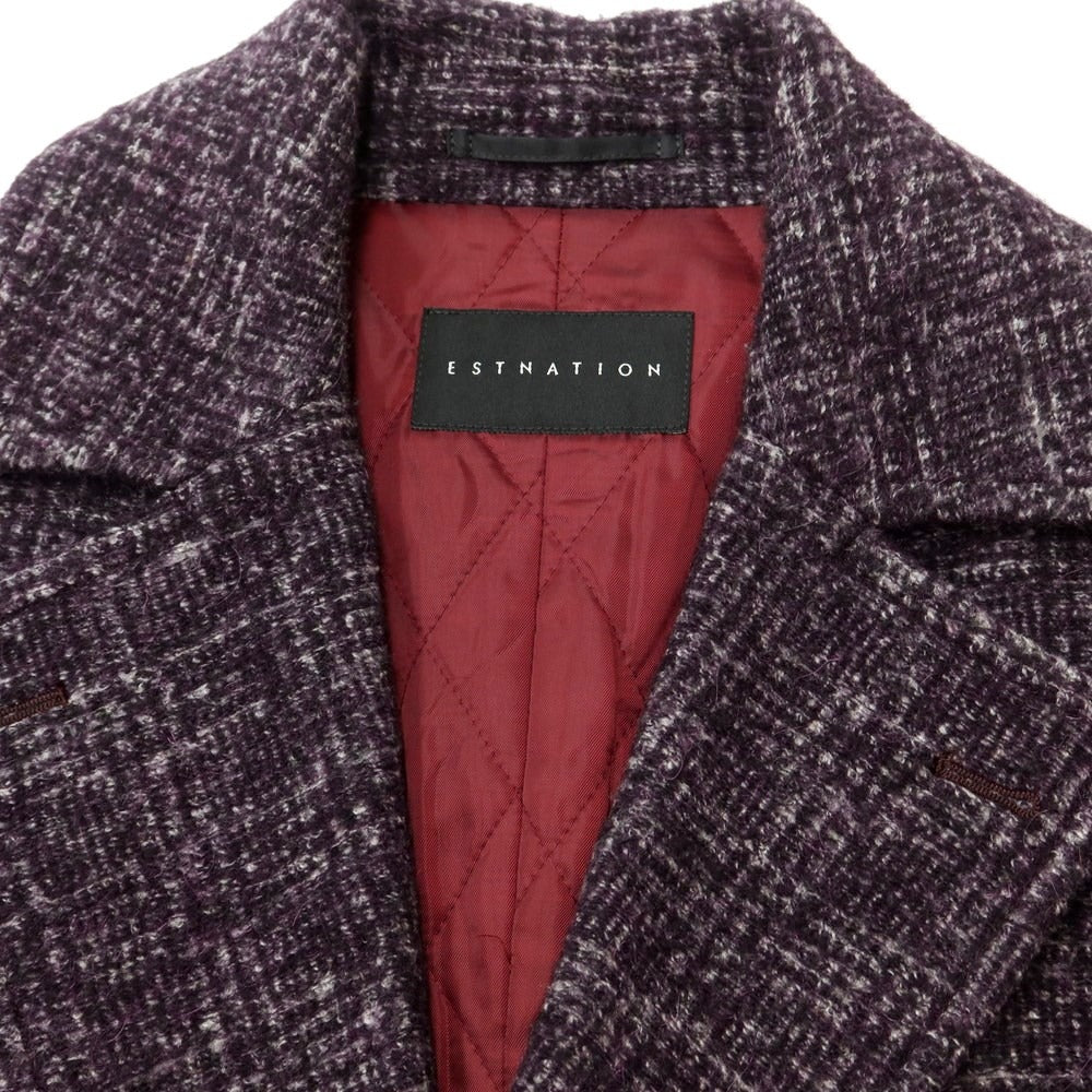 [Used] ESTNATION Acrylic Wool Double Breasted Coat
 Purple x White [Size L] [PUP] [A/W] [Condition Rank B] ​​[Men&