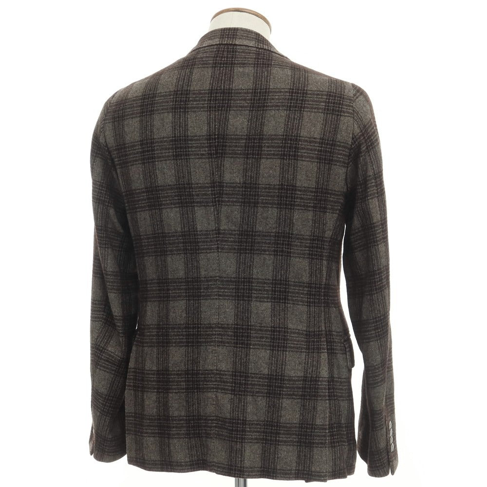 [Used] TAGLIATORE wool cotton check 2B casual jacket gray x black [size 48] [GRY] [A/W] [Condition rank B] ​​[Men&