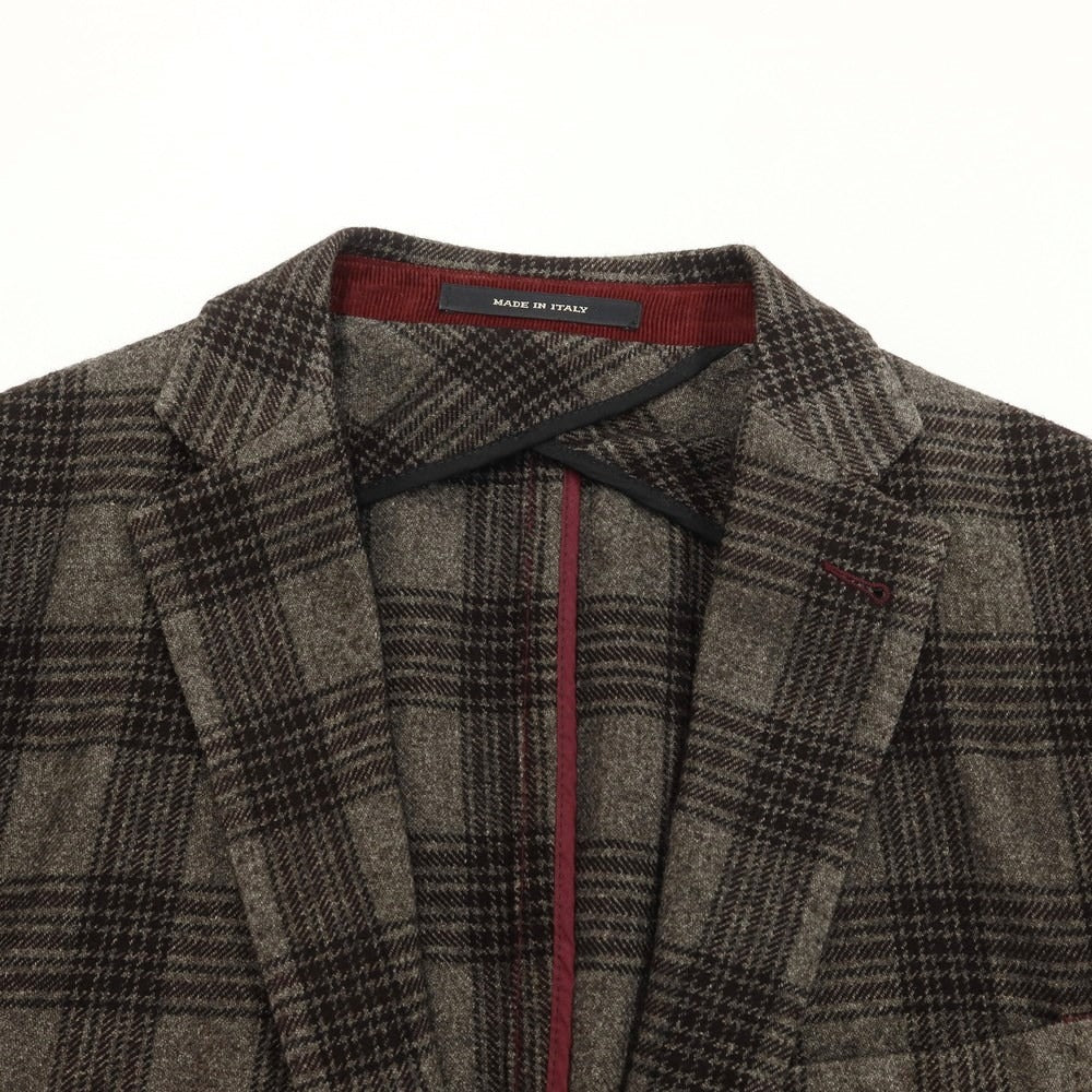 [Used] TAGLIATORE wool cotton check 2B casual jacket gray x black [size 48] [GRY] [A/W] [Condition rank B] ​​[Men&