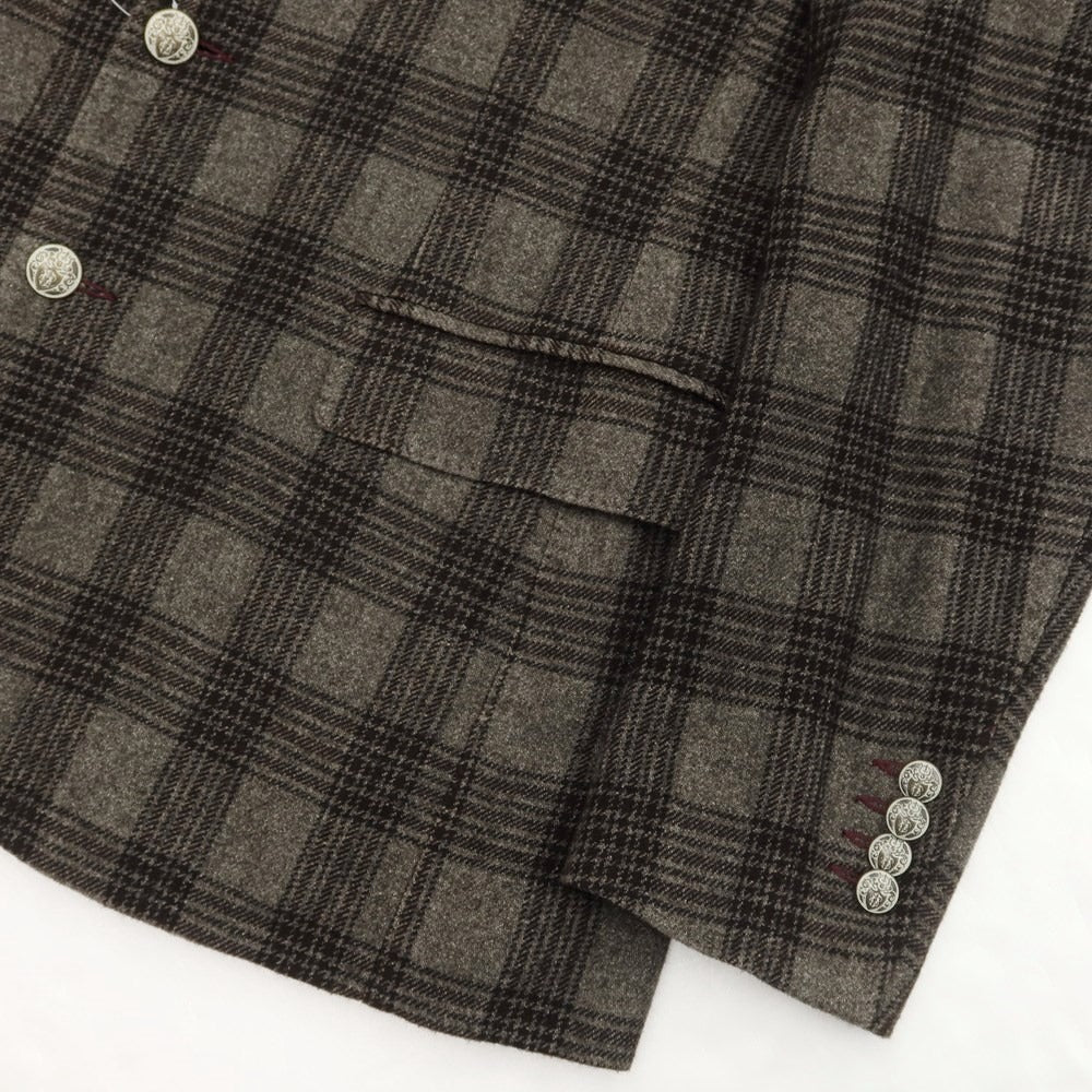 [Used] TAGLIATORE wool cotton check 2B casual jacket gray x black [size 48] [GRY] [A/W] [Condition rank B] ​​[Men&