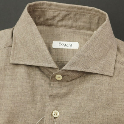 [Used] Bagutta Cotton Wide Collar Casual Shirt Grayish Brown [Size 39] [BRW] [S/S/A/W] [Condition Rank A] [Men&