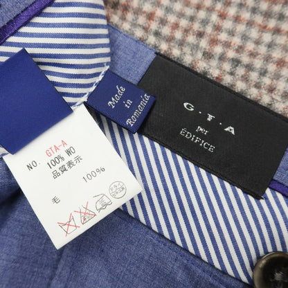 [Used] GTA EDIFICE special order wool check casual slacks pants gray x red [size 48] [GRY] [A/W] [Condition rank B] ​​[Men&