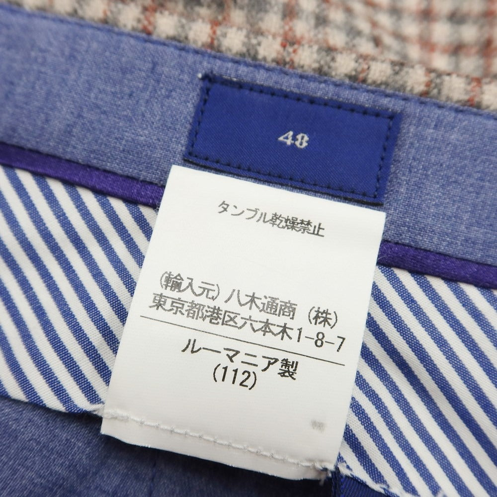 [Used] GTA EDIFICE special order wool check casual slacks pants gray x red [size 48] [GRY] [A/W] [Condition rank B] ​​[Men&