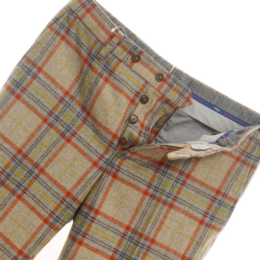 [Used] PT01 Wool Check Casual Slacks Pants Yellow Beige x Orange [Size 46] [BEI] [A/W] [Condition Rank B] ​​[Men&