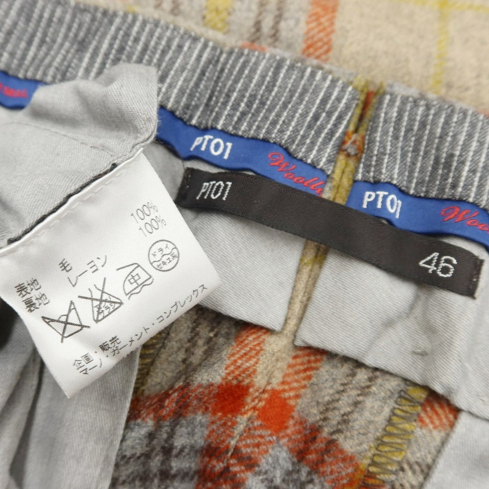 [Used] PT01 Wool Check Casual Slacks Pants Yellow Beige x Orange [Size 46] [BEI] [A/W] [Condition Rank B] ​​[Men&