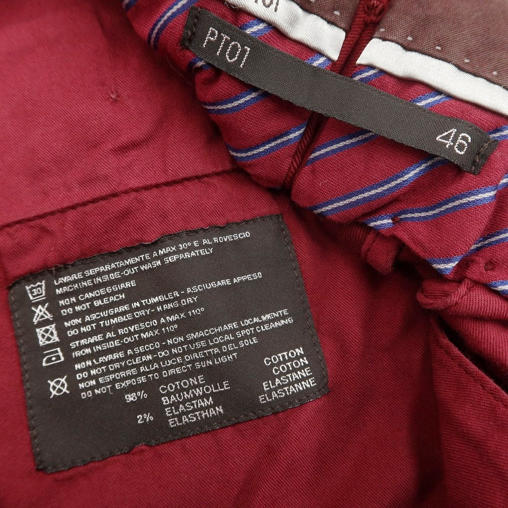 [Used] PT01 Stretch Cotton Casual Slacks Pants Wine Red [Size 46] [RED] [S/S/A/W] [Condition Rank B] ​​[Men&