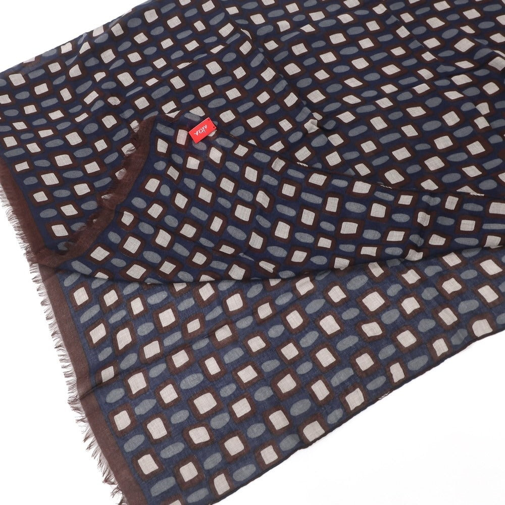 [Used] Altea Rayon Cashmere Print Stole Navy x Brown [NVY] [A/W] [Condition Rank B] ​​[Men&