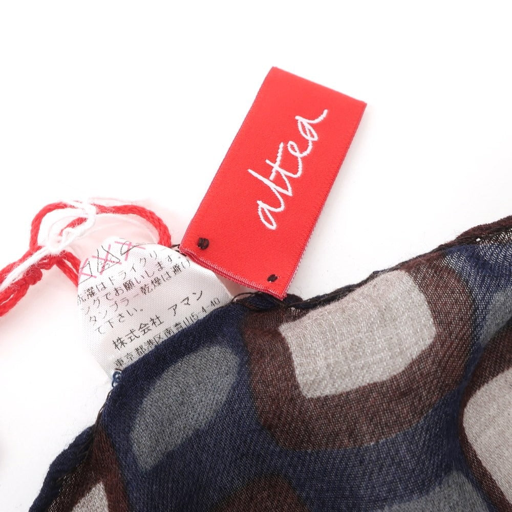 [Used] Altea Rayon Cashmere Print Stole Navy x Brown [NVY] [A/W] [Condition Rank B] ​​[Men&