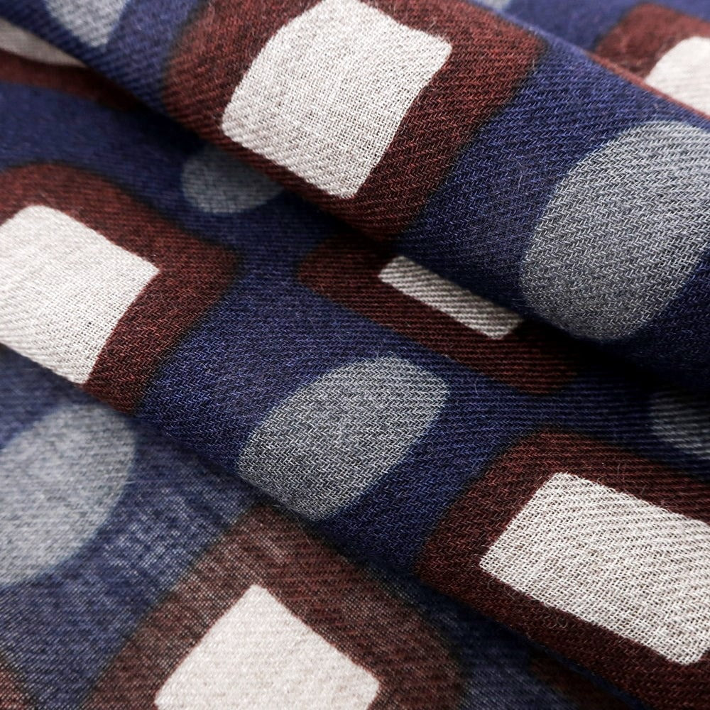 [Used] Altea Rayon Cashmere Print Stole Navy x Brown [NVY] [A/W] [Condition Rank B] ​​[Men&