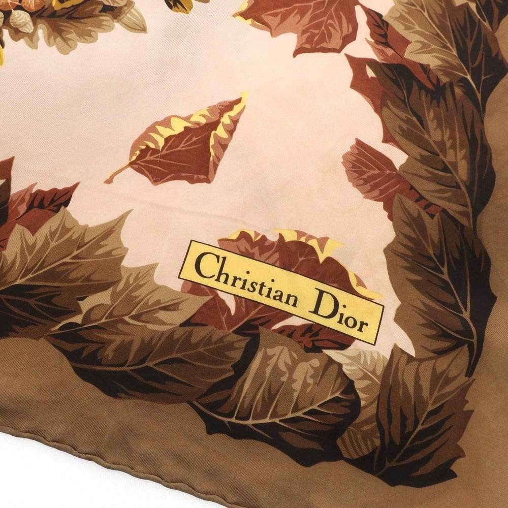 [Used] Christian Dior Flower Pattern Scarf Brown x Yellow [BRW] [S/S/A/W] [Condition Rank C] [Unisex] [768788]
 [EPD]