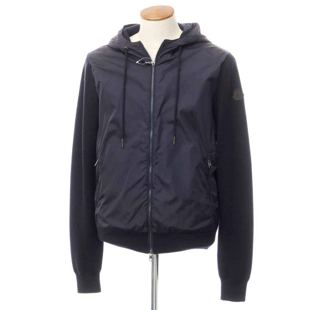 [Used] Moncler MONCLER Acrylic wool knit hooded blouson dark navy [Size L] [NVY] [A/W] [Condition rank B] ​​[Men&