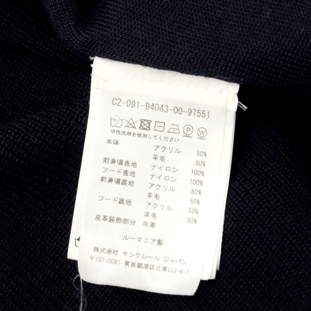 [Used] Moncler MONCLER Acrylic wool knit hooded blouson dark navy [Size L] [NVY] [A/W] [Condition rank B] ​​[Men&