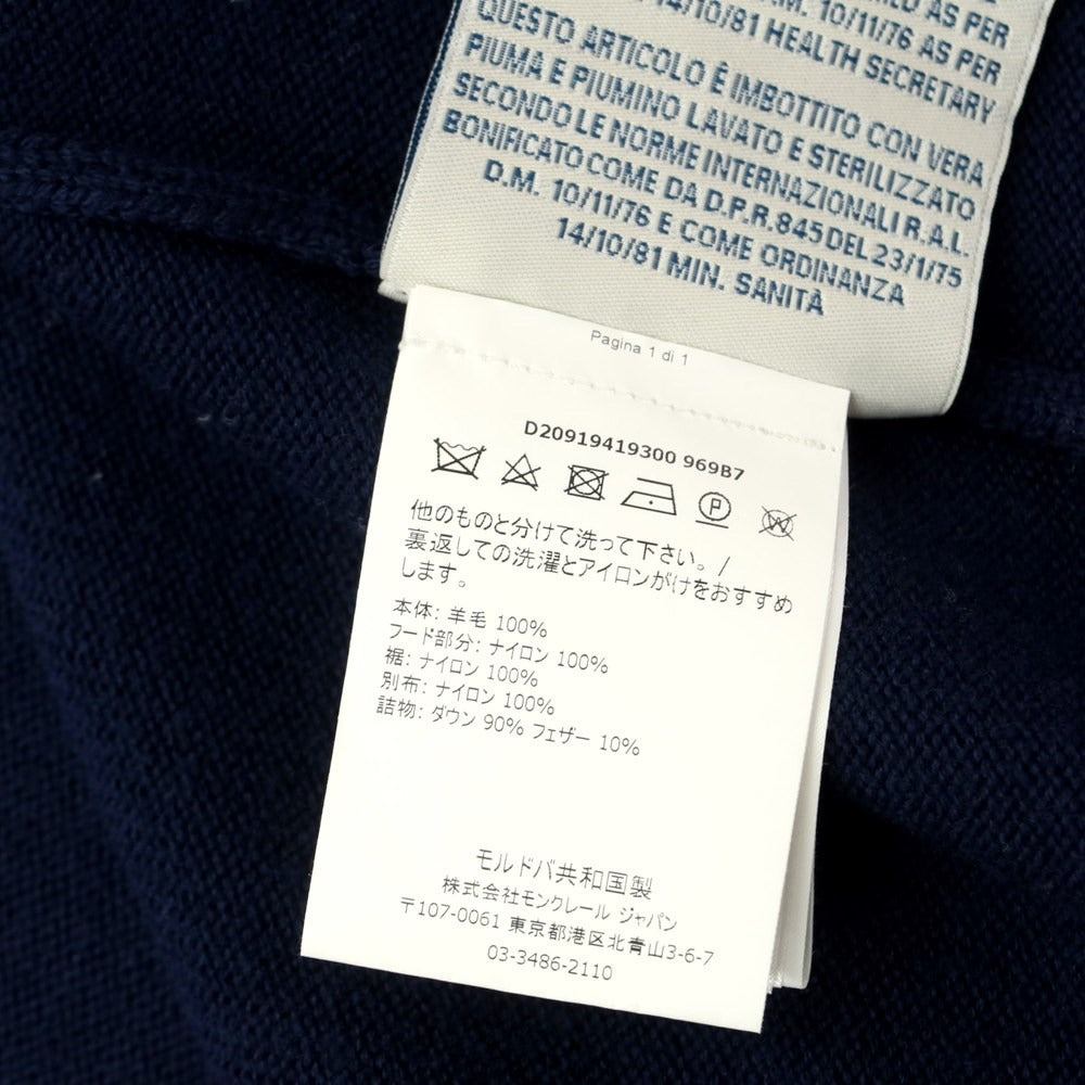 [Used] Moncler MONCLER Wool Nylon Down Knit Blouson Navy x Blue [Size L] [NVY] [A/W] [Condition Rank B] ​​[Men&