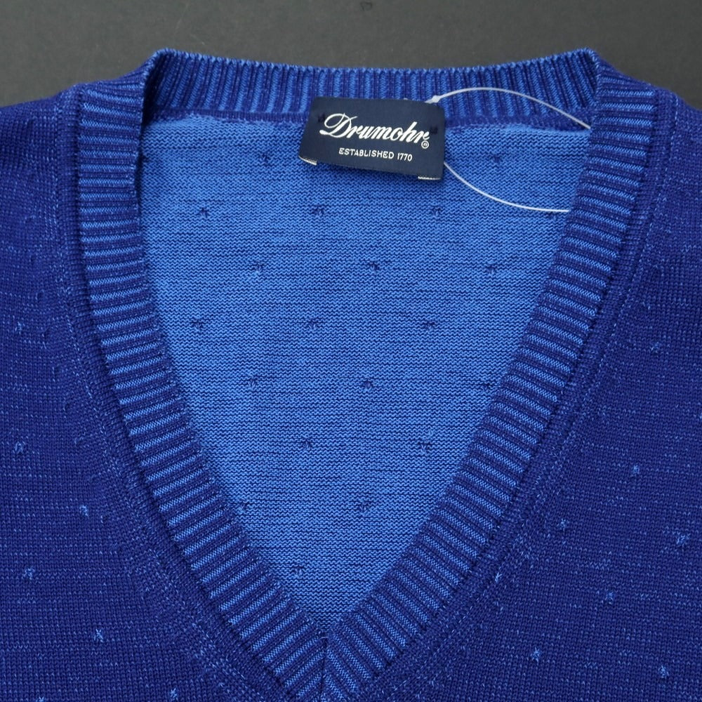 [Used] Drumohr Cotton V-neck Pullover Knit Navy Blue [Size 48] [BLU] [S/S] [Condition Rank B] [Men&