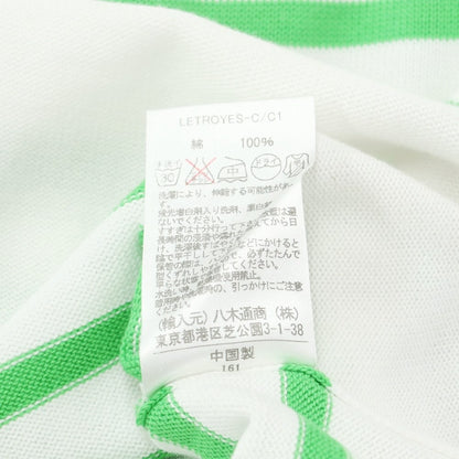 [Used] Letroyes Cotton Border Boat Neck Pullover Knit White x Light Green [Size L] [WHT] [S/S] [Condition Rank B] [Men&