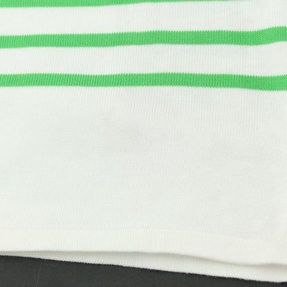 [Used] Letroyes Cotton Border Boat Neck Pullover Knit White x Light Green [Size L] [WHT] [S/S] [Condition Rank B] [Men&