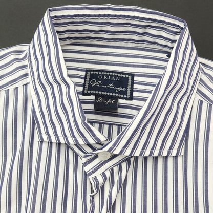 [Used] ORIAN Cotton Striped Dress Shirt White x Navy [Size 38] [WHT] [S/S/A/W] [Condition Rank B] ​​[Men&