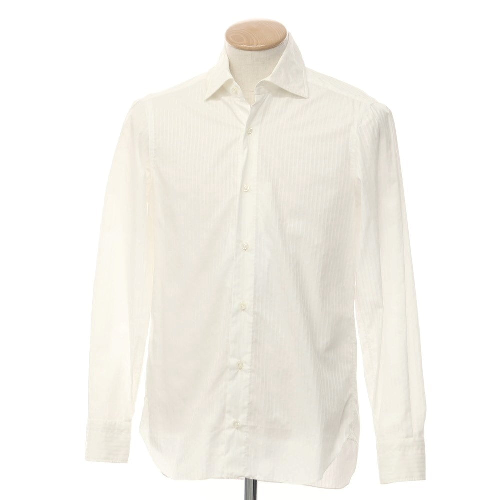 [Used] BUONAMASSA Cotton Shadow Stripe Dress Shirt White [Size 37] [WHT] [S/S/A/W] [Condition Rank B] ​​[Men&