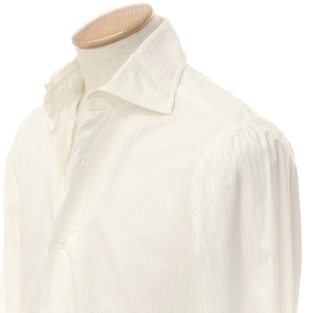 [Used] BUONAMASSA Cotton Shadow Stripe Dress Shirt White [Size 37] [WHT] [S/S/A/W] [Condition Rank B] ​​[Men&