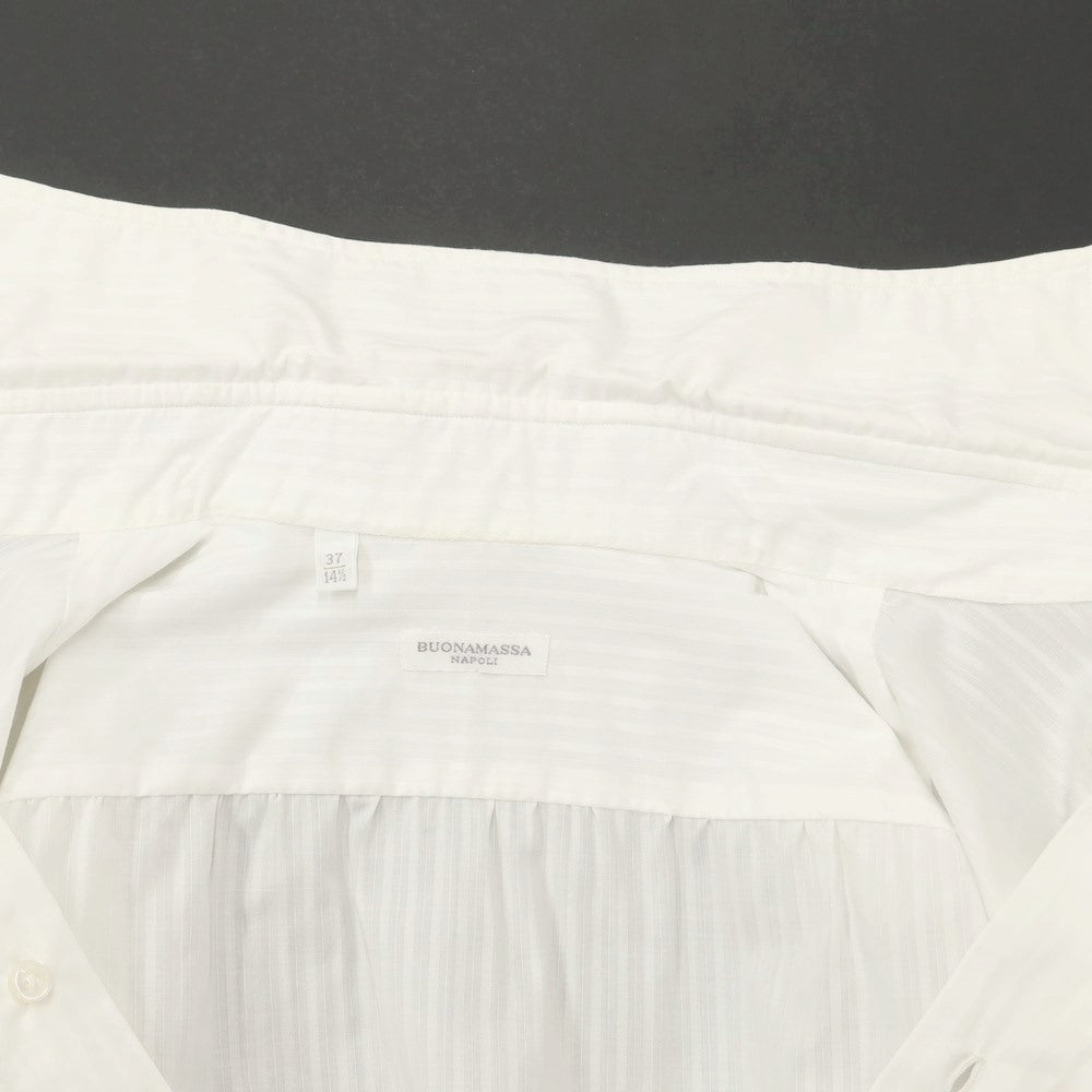 [Used] BUONAMASSA Cotton Shadow Stripe Dress Shirt White [Size 37] [WHT] [S/S/A/W] [Condition Rank B] ​​[Men&