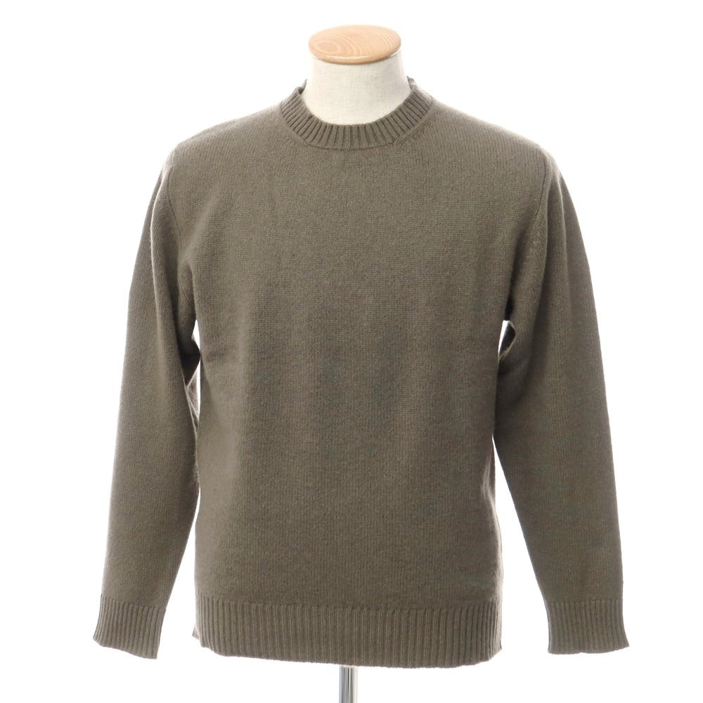 [Used] William Lockie UNITED ARROWS special order mid-gauge cashmere crew neck knit in greyish olive [Size 38] [GRN] [A/W] [Condition Rank A] [Men&