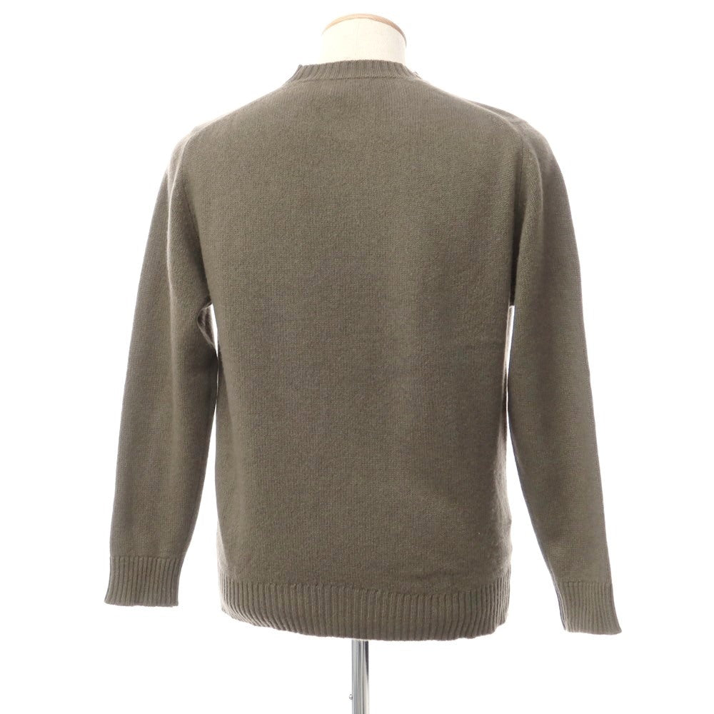 [Used] William Lockie UNITED ARROWS special order mid-gauge cashmere crew neck knit in greyish olive [Size 38] [GRN] [A/W] [Condition Rank A] [Men&