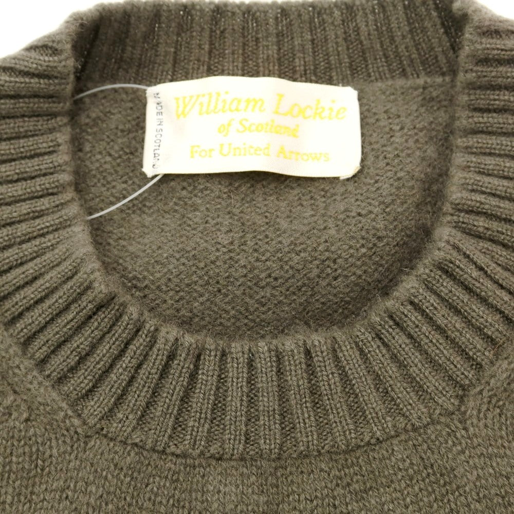 [Used] William Lockie UNITED ARROWS special order mid-gauge cashmere crew neck knit in greyish olive [Size 38] [GRN] [A/W] [Condition Rank A] [Men&