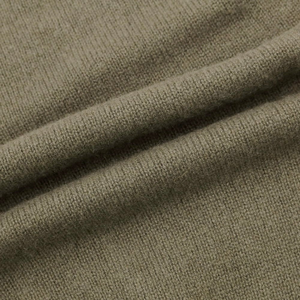 [Used] William Lockie UNITED ARROWS special order mid-gauge cashmere crew neck knit in greyish olive [Size 38] [GRN] [A/W] [Condition Rank A] [Men&