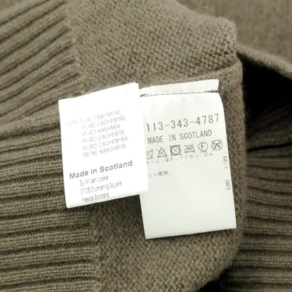 [Used] William Lockie UNITED ARROWS special order mid-gauge cashmere crew neck knit in greyish olive [Size 38] [GRN] [A/W] [Condition Rank A] [Men&