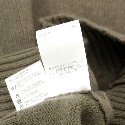 [Used] William Lockie UNITED ARROWS special order mid-gauge cashmere crew neck knit in greyish olive [Size 38] [GRN] [A/W] [Condition Rank A] [Men&