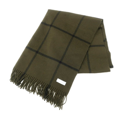 [Used] Joshua Ellis Cashmere Check Large Scarf Olive x Black [GRN] [A/W] [Condition Rank A] [Unisex] [768795]
