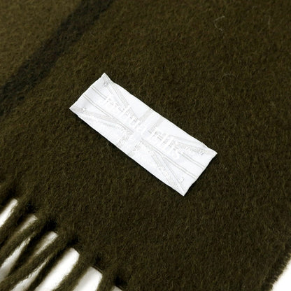 [Used] Joshua Ellis Cashmere Check Large Scarf Olive x Black [GRN] [A/W] [Condition Rank A] [Unisex] [768795]