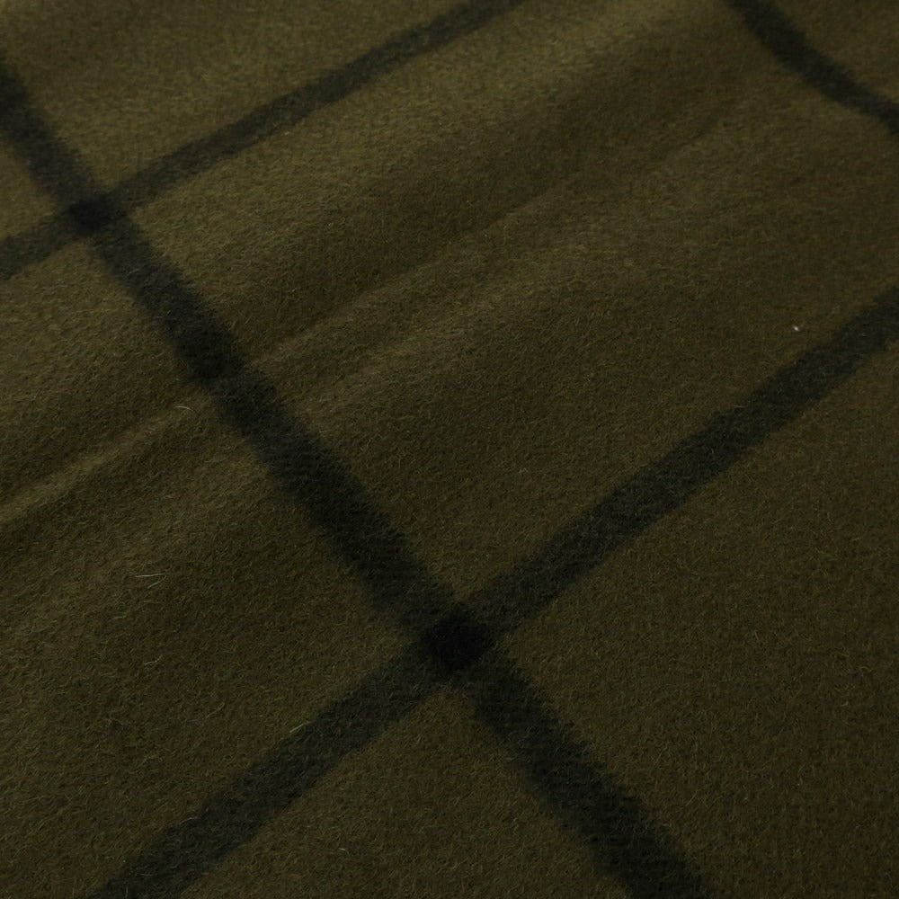 [Used] Joshua Ellis Cashmere Check Large Scarf Olive x Black [GRN] [A/W] [Condition Rank A] [Unisex] [768795]
