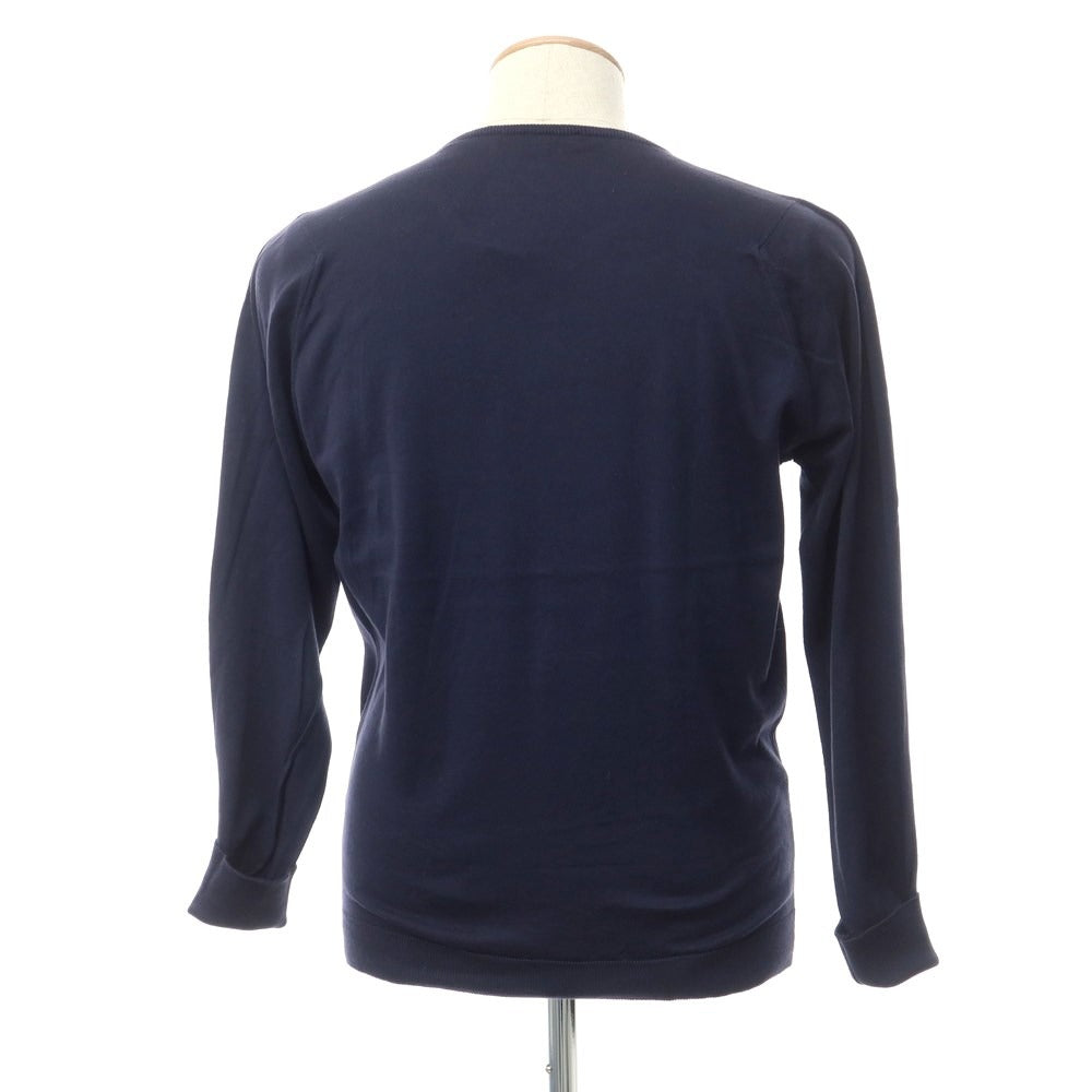 [Used] John Smedley Cotton V-neck pullover knit navy [Size S] [NVY] [S/S] [Condition Rank C] [Men&