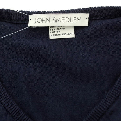 [Used] John Smedley Cotton V-neck pullover knit navy [Size S] [NVY] [S/S] [Condition Rank C] [Men&