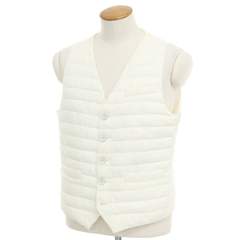 [Used] Herno stretch nylon padded gilet vest, ivory [48] [Condition rank B] ​​[Men&