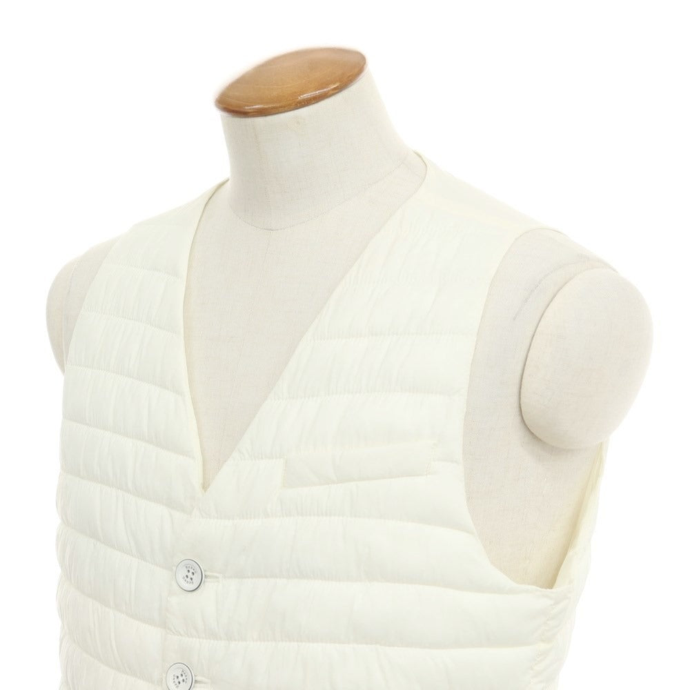 [Used] Herno stretch nylon padded gilet vest, ivory [48] [Condition rank B] ​​[Men&